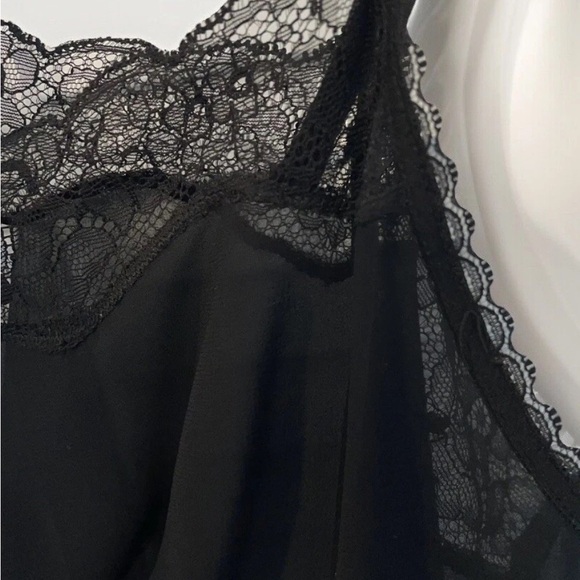 Vintage Vanity Fair Slip Black Knee Length Lingerie Nightgown Sexy Dress M - Picture 6 of 8
